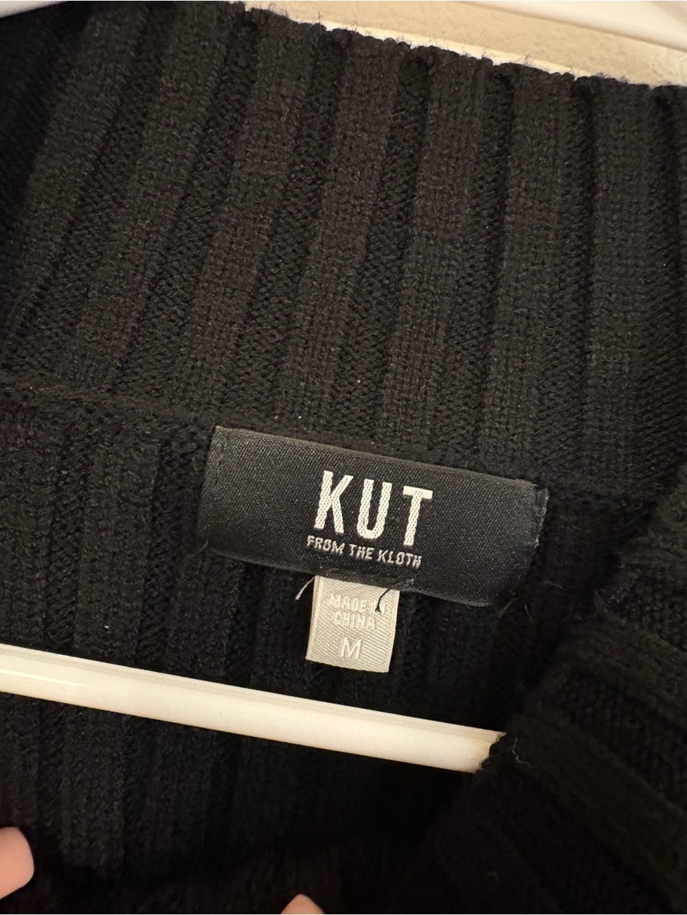 Kut from the Kloth Black Ribbed Mock Neck Sweater - Picture 5 of 7